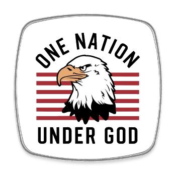 America USA Saying One Nation Under God 4th July - Square fridge magnet - white - Front