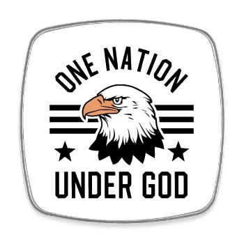 America USA Saying One Nation Under God 4th July - Square fridge magnet - white - Front