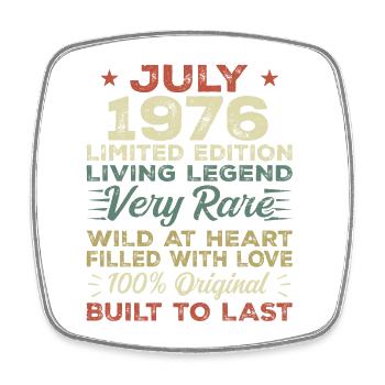 Cadeau Juillet 1976 Anniversaire Juillet 1976 Anniversaire - Magnet carré - blanc - Devant