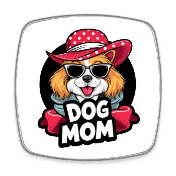 Süßer Hund mit Hut und Sonnenbrille Hundeliebhaber - Viereckiger Kühlschrankmagnet - Weiß - Vorne