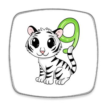 9th Birthday Motif Tiger - 9 Years - Square fridge magnet - white - Front