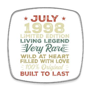 Gift July 1998 Anniversary July 1998 Birthday - Square fridge magnet - white - Front