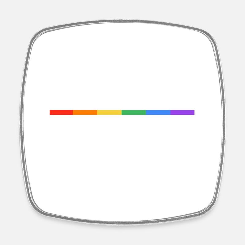 Bannière drapeau de la fierté Love is Love - Magnet carré - blanc