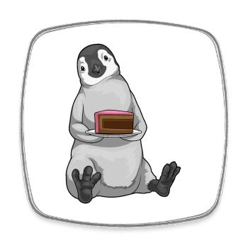 Penguin Cake - Square fridge magnet - white - Front