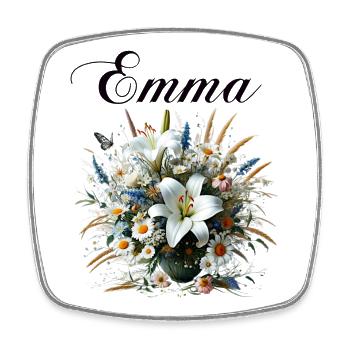Emma - Viereckiger Kühlschrankmagnet - Weiß - Vorne