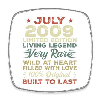 Gift July 2009 Anniversary July 2009 Birthday - Square fridge magnet - white - Front