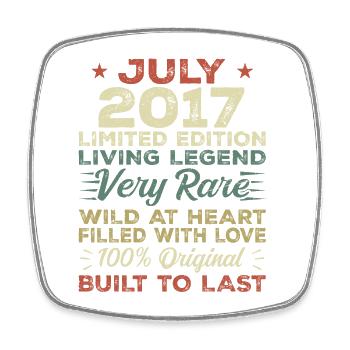 Gift July 2017 Anniversary July 2017 Birthday - Square fridge magnet - white - Front