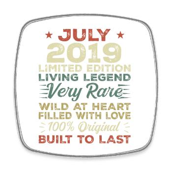 Gift July 2019 Anniversary July 2019 Birthday - Square fridge magnet - white - Front