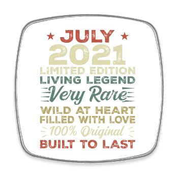 Gift July 2021 Anniversary July 2021 Birthday - Square fridge magnet - white - Front