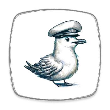 Seagull - Square fridge magnet - white - Front