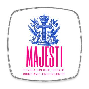 Majestic Bible Quote on Design - Square fridge magnet - white - Front