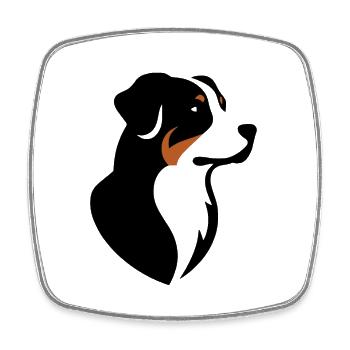 Appenzeller Mountain Dog - Square fridge magnet - white - Front