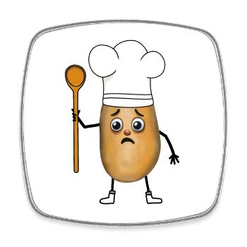 Kartoffel Kartoffeln Koch Köche Köchin Kochkunst - Viereckiger Kühlschrankmagnet - Weiß - Vorne