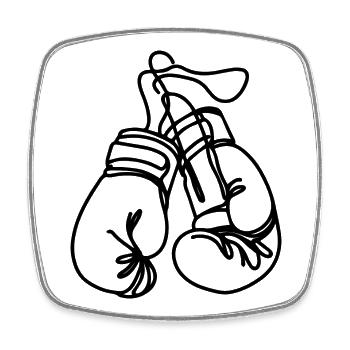 Boxing Gloves Sketch - Square fridge magnet - white - Front