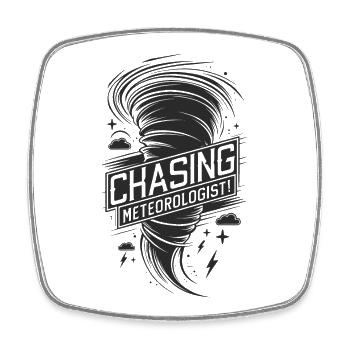 Tornado Twister Chasing Meteorologist - Square fridge magnet - white - Front