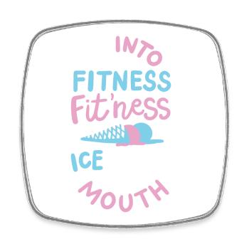 Eis - Fitness - Viereckiger Kühlschrankmagnet - Weiß - Vorne