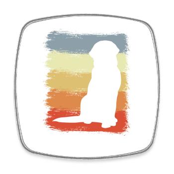 Dog Drawing Vintage Look - Square fridge magnet - white - Front