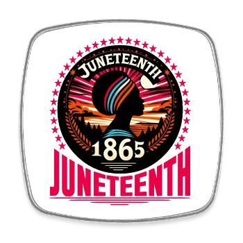 Celebrating Juneteenth: Freedom, Heritage, Unity - Square fridge magnet - white - Front