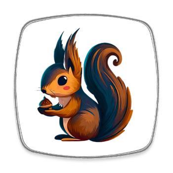 Squirrel - Square fridge magnet - white - Front