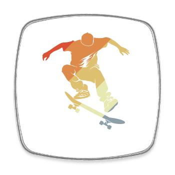 Vintage Skateboarding Graphic - Square fridge magnet - white - Front