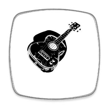 Ukulele - Viereckiger Kühlschrankmagnet - Weiß - Vorne