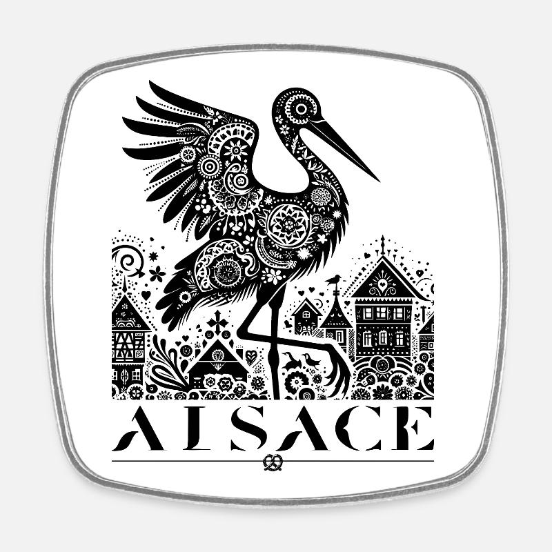 ALSACE - Magnet carré - blanc