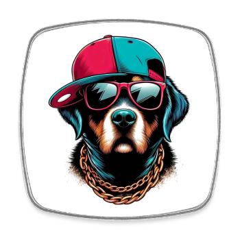 Hund - Viereckiger Kühlschrankmagnet - Weiß - Vorne