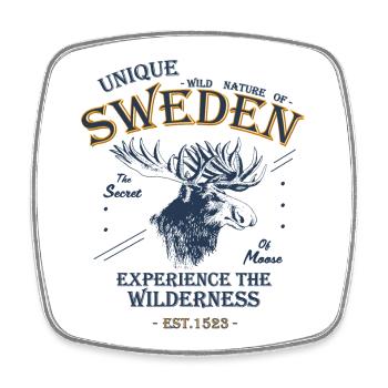 Sweden - Unique wild Nature of Sweden - Viereckiger Kühlschrankmagnet - Weiß - Vorne