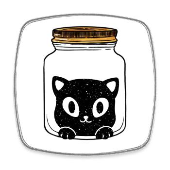 Katze Katzen Geschenkidee - Viereckiger Kühlschrankmagnet - Weiß - Vorne