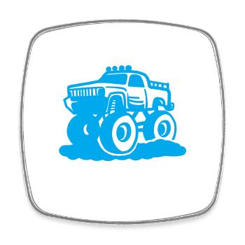 Monstertruck Vater - Viereckiger Kühlschrankmagnet - Weiß - Vorne