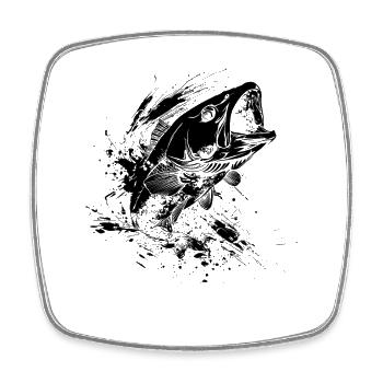 Fish - Square fridge magnet - white - Front