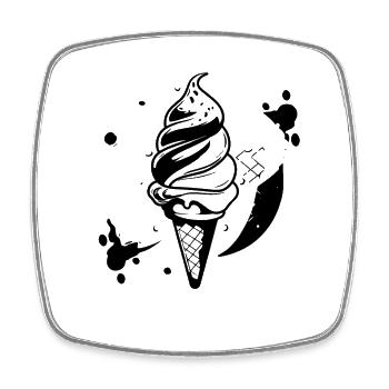 Graphique de crème glacée - Magnet carré - blanc - Devant