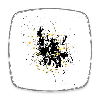 Yellowblack.Splash - Viereckiger Kühlschrankmagnet - Weiß - Vorne
