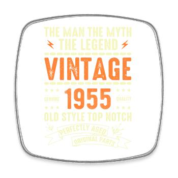 1955 Jubiläumsgeschenk Jahrgang 1955 Vintage 1955 - Viereckiger Kühlschrankmagnet - Weiß - Vorne