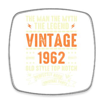 1962 Jubiläumsgeschenk Jahrgang 1962 Vintage 1962 - Viereckiger Kühlschrankmagnet - Weiß - Vorne
