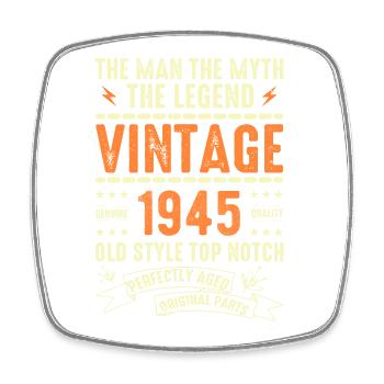 1945 Jubiläumsgeschenk Jahrgang 1945 Vintage 1945 - Viereckiger Kühlschrankmagnet - Weiß - Vorne