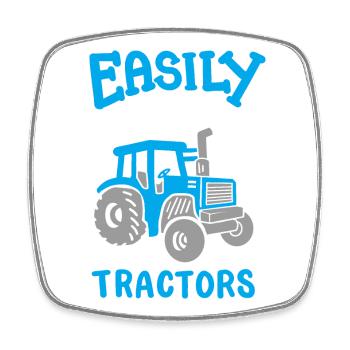 Traktor Bauer Landwirtschaft - Viereckiger Kühlschrankmagnet - Weiß - Vorne