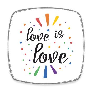 LGBTQ Pride Month - Love is Love - Square fridge magnet - white - Front