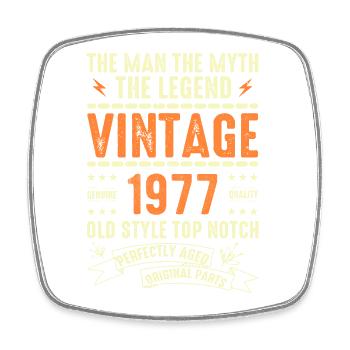 1977 Cadeau Anniversaire Millésime 1977 Millésime 1977 - Magnet carré - blanc - Devant