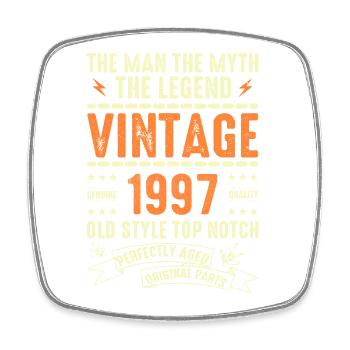 1997 Jubiläumsgeschenk Jahrgang 1997 Vintage 1997 - Viereckiger Kühlschrankmagnet - Weiß - Vorne
