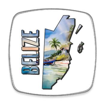 Aquarell Landkarte Belize - Viereckiger Kühlschrankmagnet - Weiß - Vorne