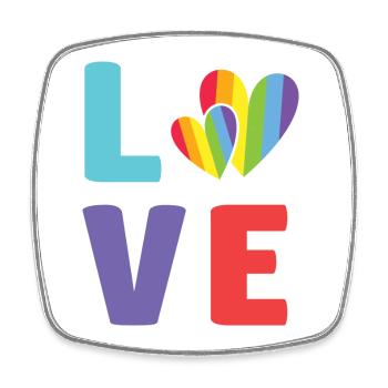 LGBT Pride Month - Love is Love - Square fridge magnet - white - Front