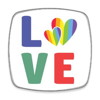 LGBT Pride Month - Love is Love - Square fridge magnet - white - Front