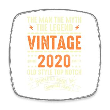 2020 Jubiläumsgeschenk Jahrgang 2020 Vintage 2020 - Viereckiger Kühlschrankmagnet - Weiß - Vorne