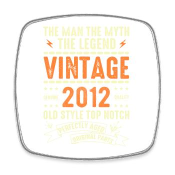 2012 Jubiläumsgeschenk Jahrgang 2012 Vintage 2012 - Viereckiger Kühlschrankmagnet - Weiß - Vorne