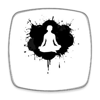 Yoga Lover Sketch - Square fridge magnet - white - Front