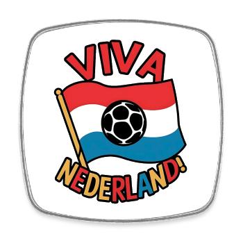 Conception du drapeau de football Viva Netherlands - Magnet carré - blanc - Devant