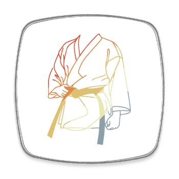 Karateka Drawing Vintage Look - Square fridge magnet - white - Front