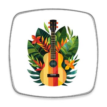 Ukulele Comic Look - Square fridge magnet - white - Front
