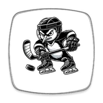 Lustiger Pinguin spielt Eishockey Hockeyspieler  - Viereckiger Kühlschrankmagnet - Weiß - Vorne